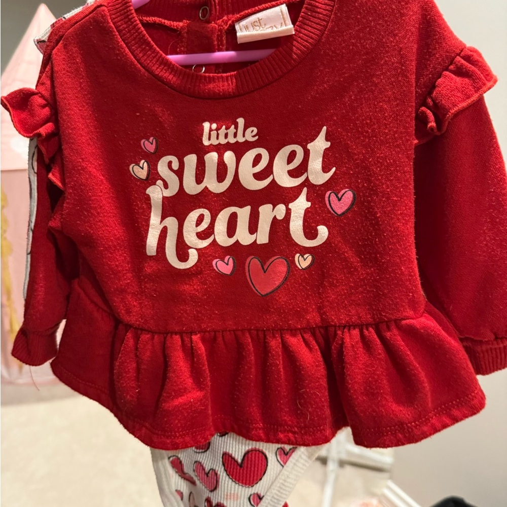 Red Sweetheart Kids Sweat Set